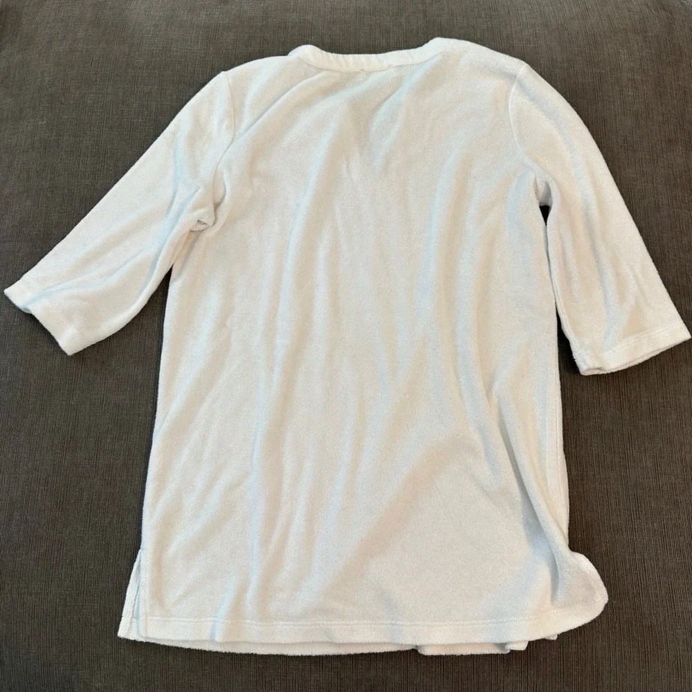 Vineyard Vines Terry Cloth Tunic Girls L 14 White Pink Excellent Swim Coverup - Picture 3 of 3